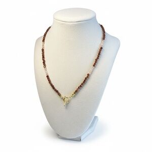 Orange Garnet and Peach Moonstoon Necklace